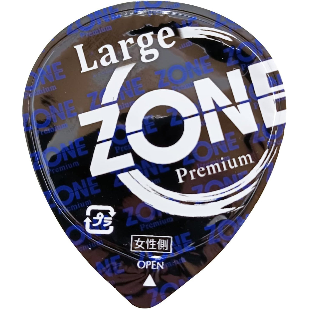 Close-up of an individual triangular JEX ZONE Premium Large blister